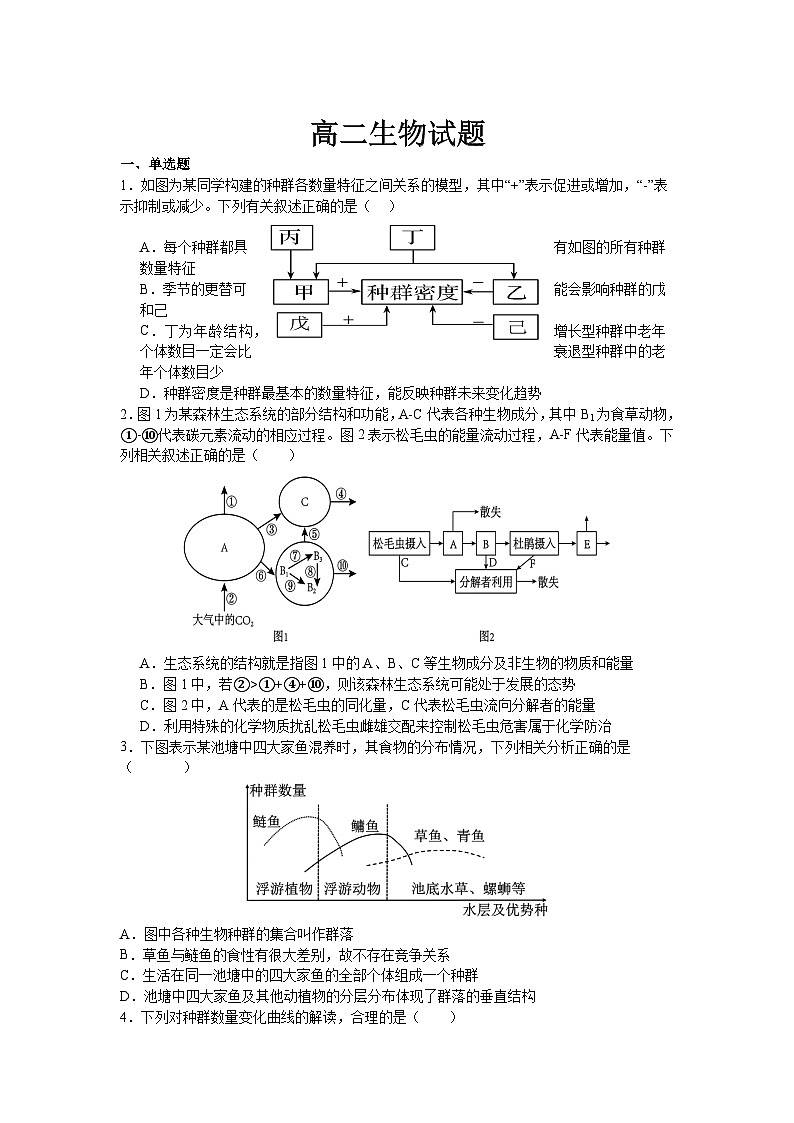 山东省昌乐及第中学2023-2024学年高二上学期12月月考生物试题01