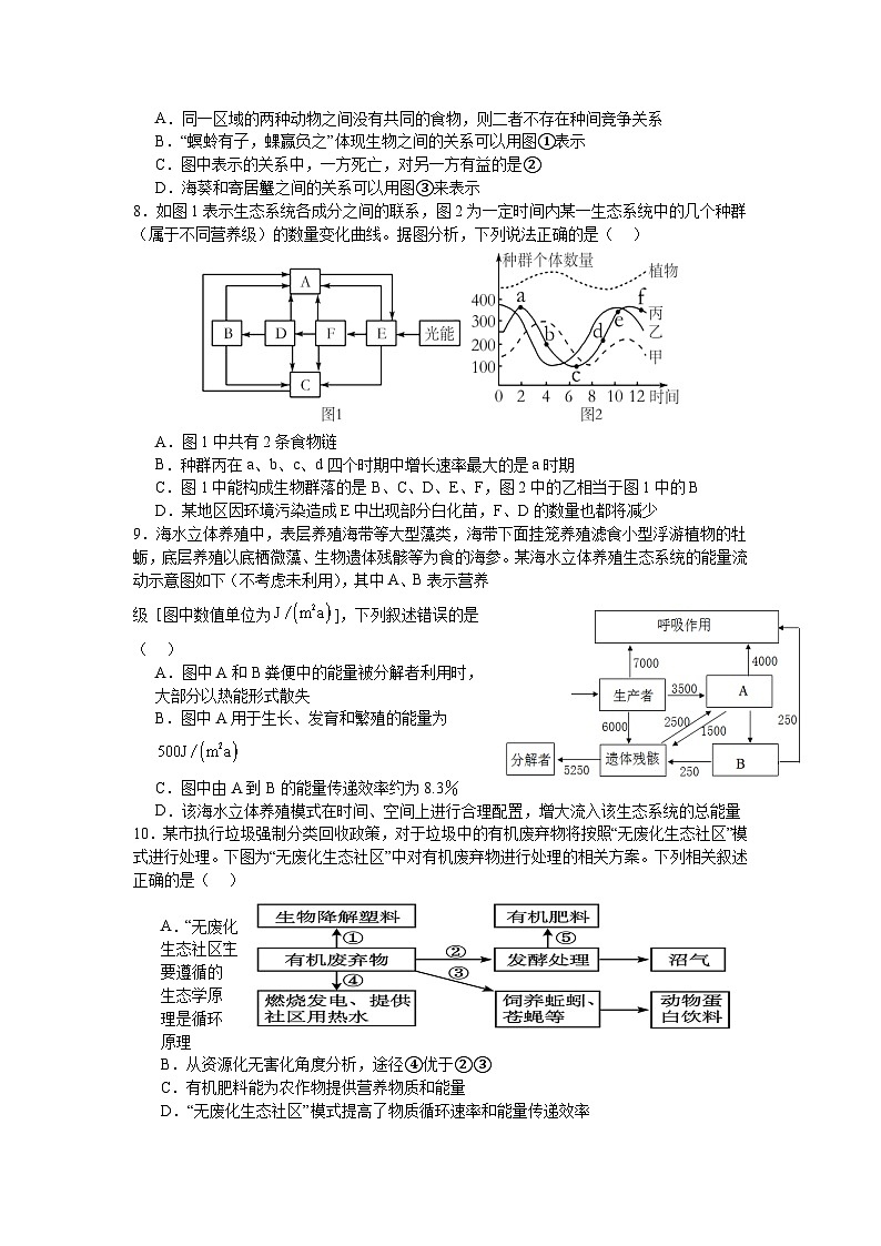 山东省昌乐及第中学2023-2024学年高二上学期12月月考生物试题03