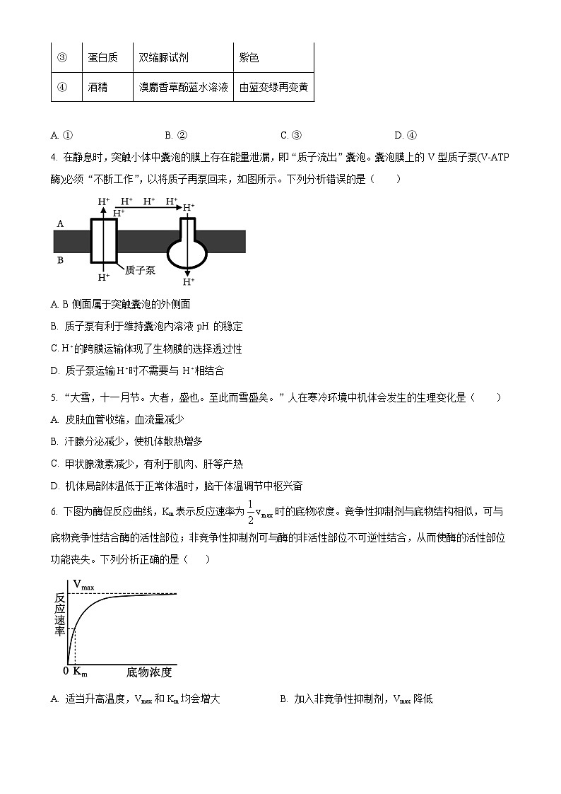 精品解析：2024届贵州省黔东南苗族侗族自治州高三一模生物试题（原卷版）第2页