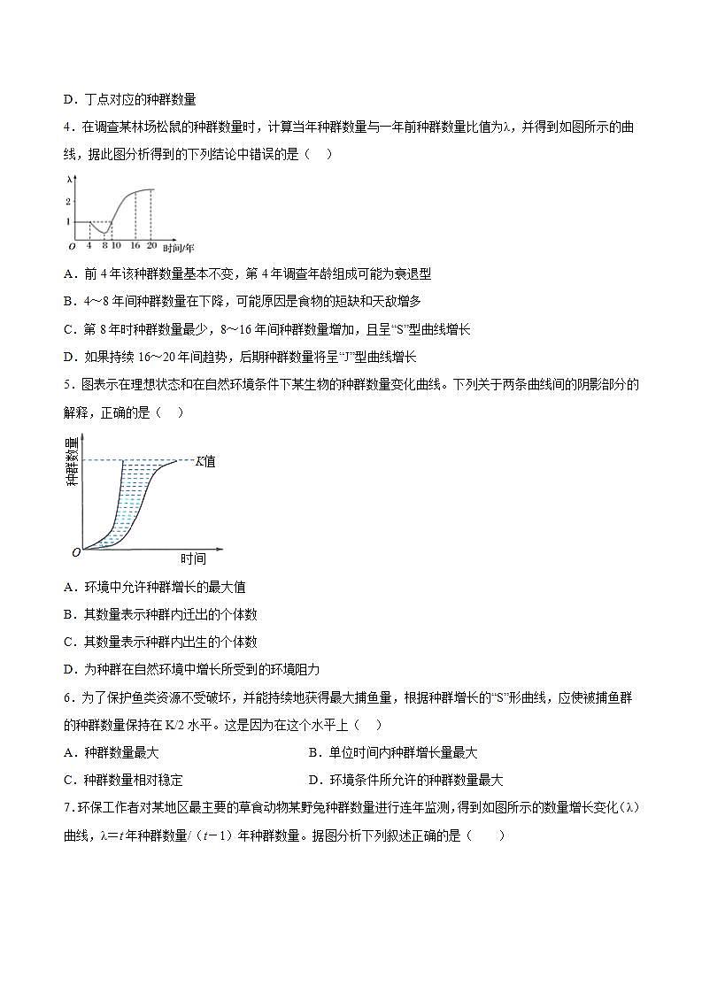 【名师特供】1.2.1 《种群数量的变化》 练习（原卷版）第2页