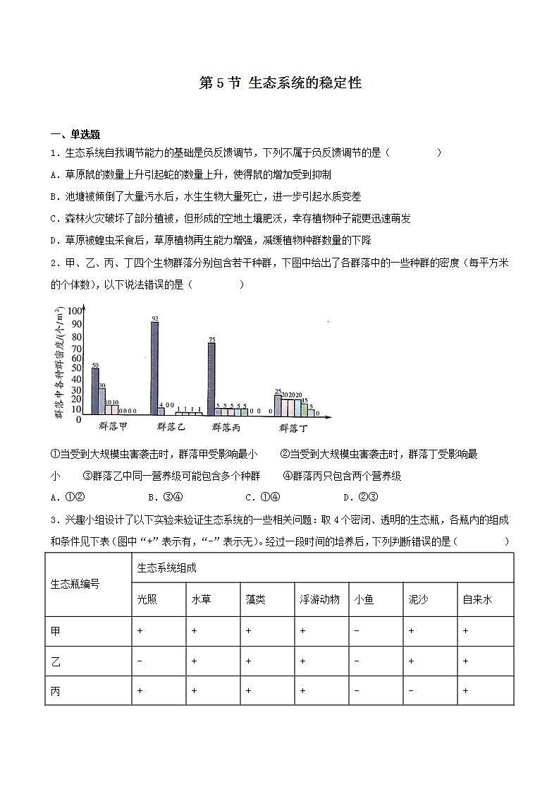 【名师特供】3.5《生态系统的稳定性》 课件+练习（原卷+解析卷）01