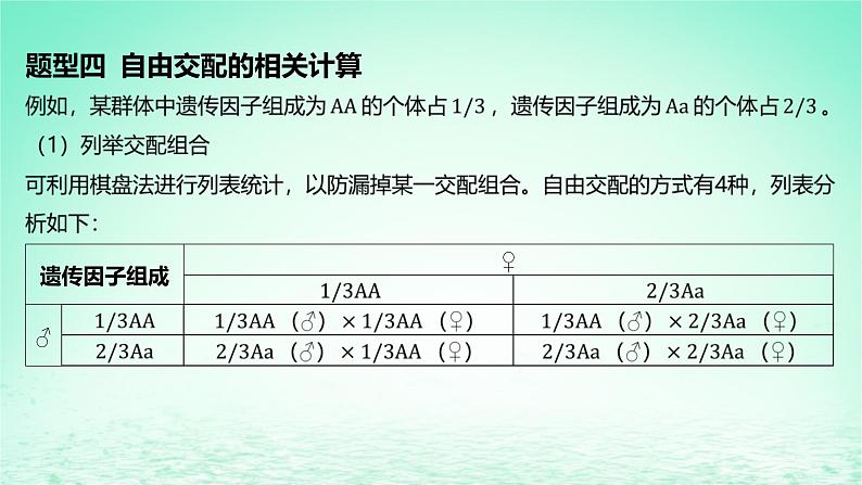 江苏专版2023_2024学年新教材高中生物第1章遗传因子的发现微专题1连续自交及分离定律遗传特例分析课件新人教版必修2第8页