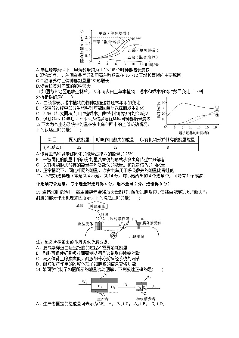 湖南省雅礼中学2023-2024学年高二上学期12月月考生物试卷（Word版附答案）03
