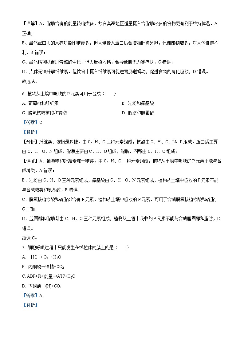四川省绵阳市江油中学2023-2024学年高三上学期第三次阶段性考试生物试题（Word版附解析）第3页