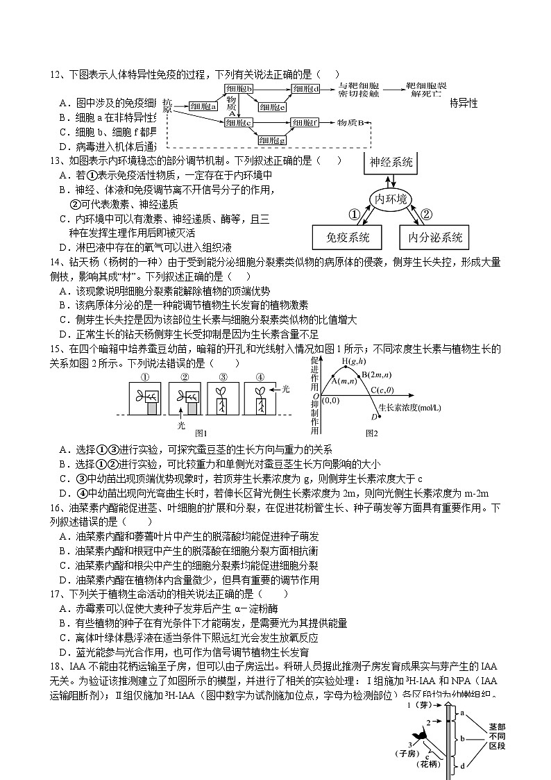 四川省射洪中学2023-2024学年高二上学期第三次月考生物试题（Word版附答案）第3页
