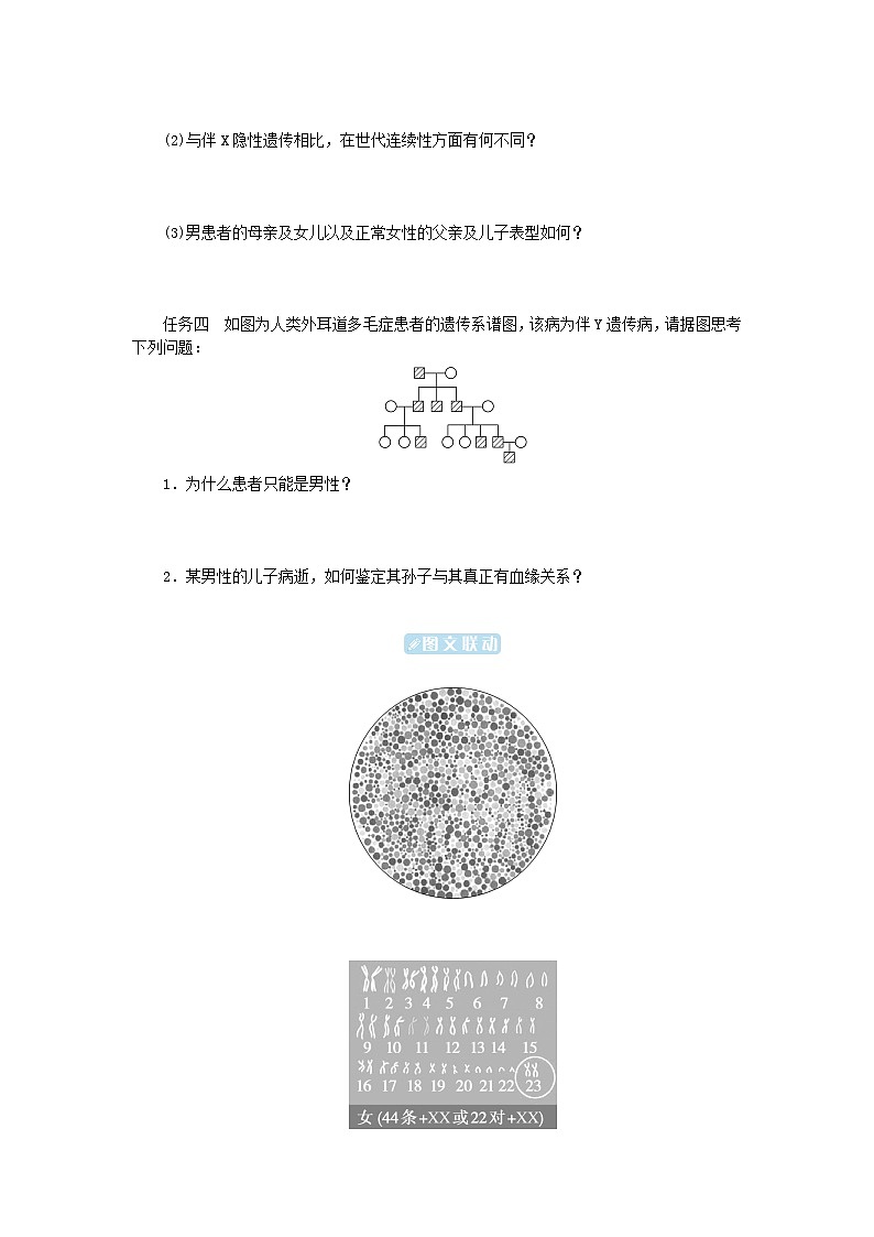 2024版新教材高中生物第2章基因和染色体的关系第3节伴性遗传学生用书学案新人教版必修203