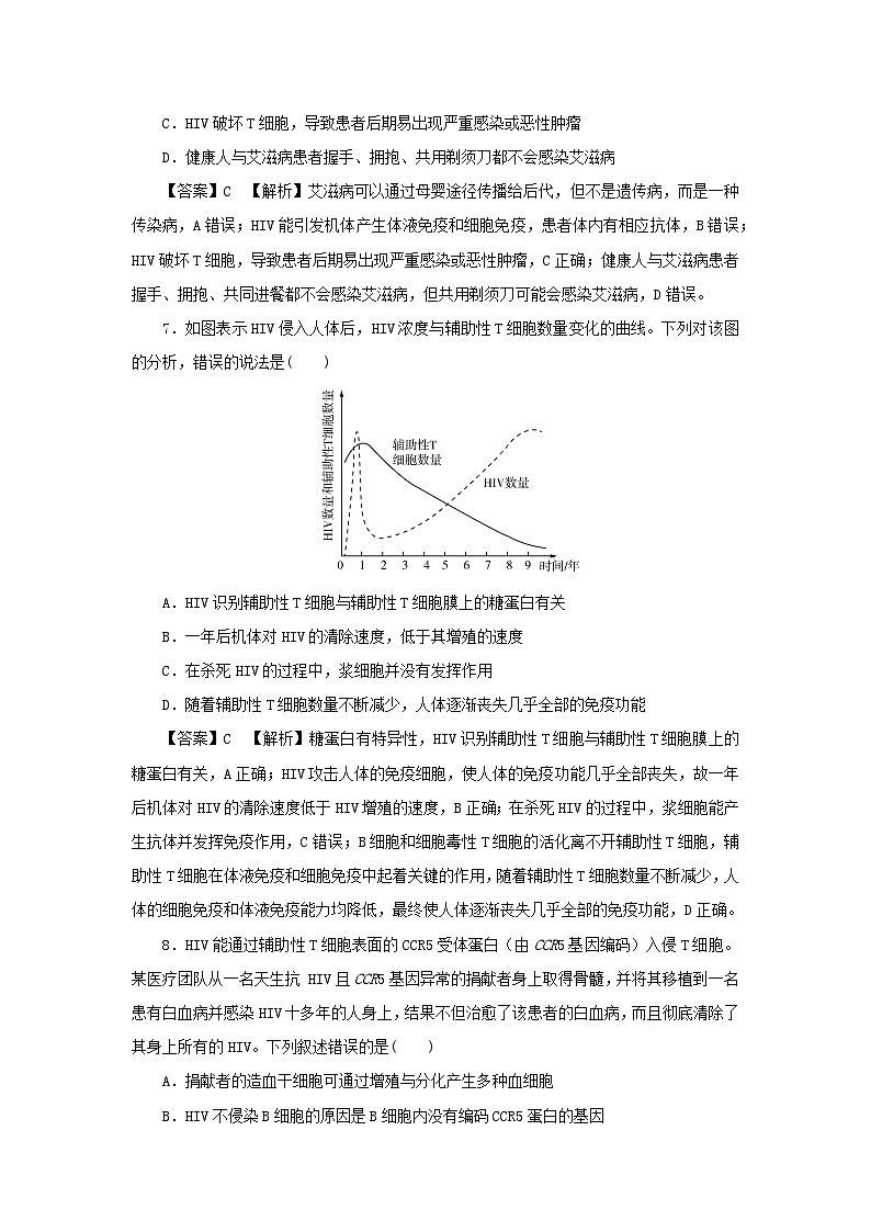 新教材2024版高中生物第4章免疫调节第3节免疫失调课后提能集训试题新人教版选择性必修1第3页