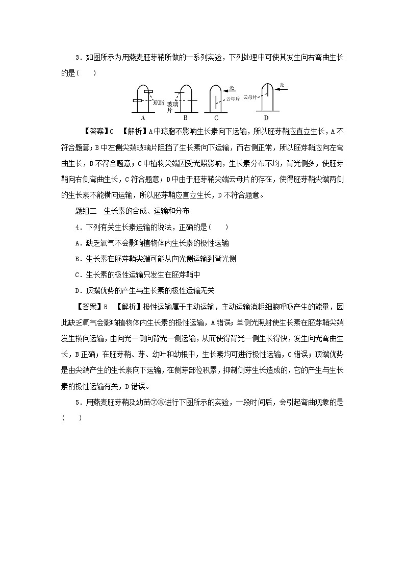 新教材2024版高中生物第5章植物生命活动的调节第1节植物生长素课后提能集训试题新人教版选择性必修1第2页