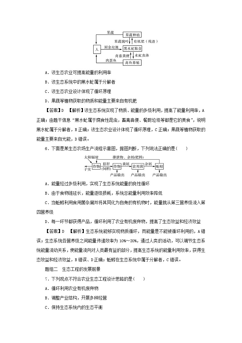 新教材2024版高中生物第4章人与环境第3节生态工程2生态工程的实例和发展前景课后提能集训试题新人教版选择性必修203