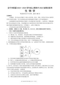 2024凉山州安宁河联盟高二上学期期末联考试题生物PDF版含答案