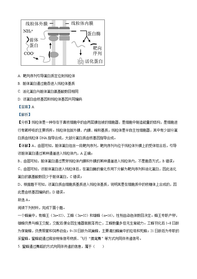 浙江省杭州第二中学2023-2024学年高三上学期12月选考模拟考试生物试题（Word版附解析）03