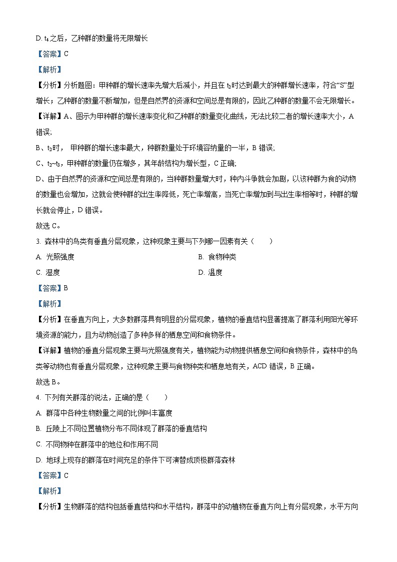 辽宁省大连市长海县高级中学2023-2024学年高三上学期第二次月考生物试题（解析版）02