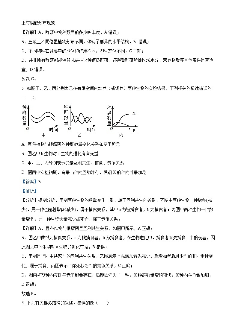 辽宁省大连市长海县高级中学2023-2024学年高三上学期第二次月考生物试题（解析版）03