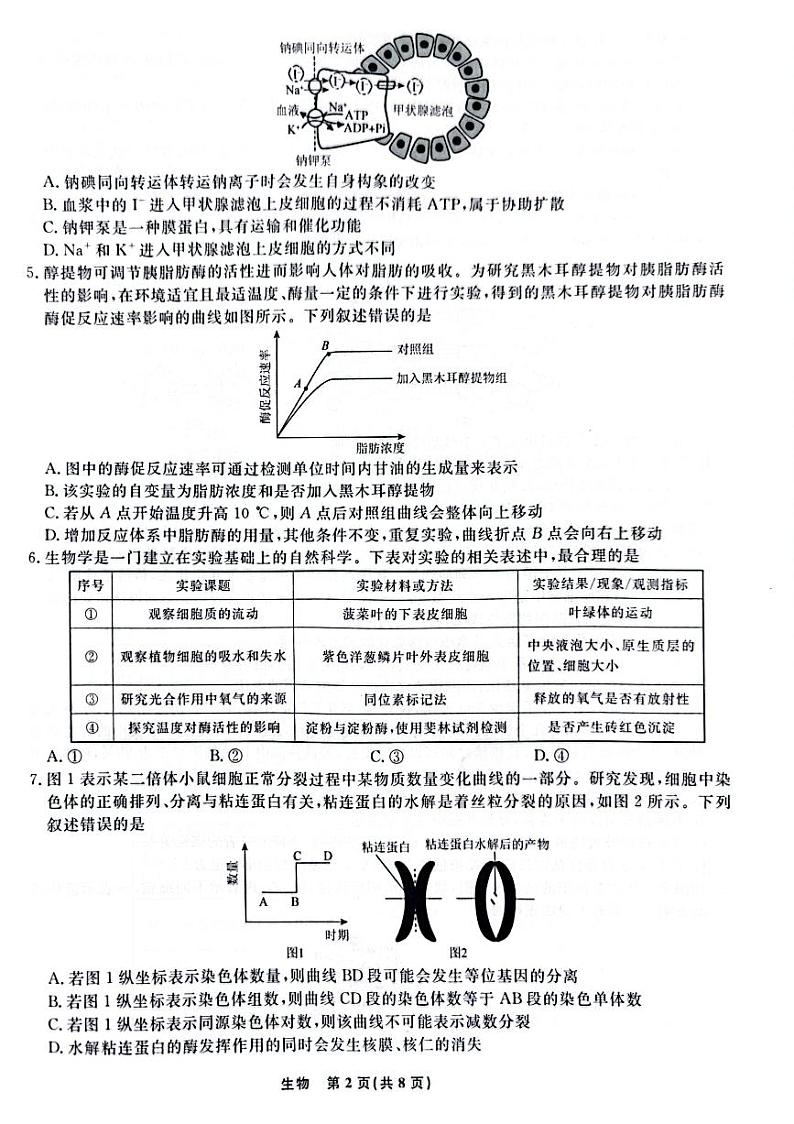 辽宁省名校联盟2023-2024学年高三上学期12月联合考试  生物  PDF版无答案第2页