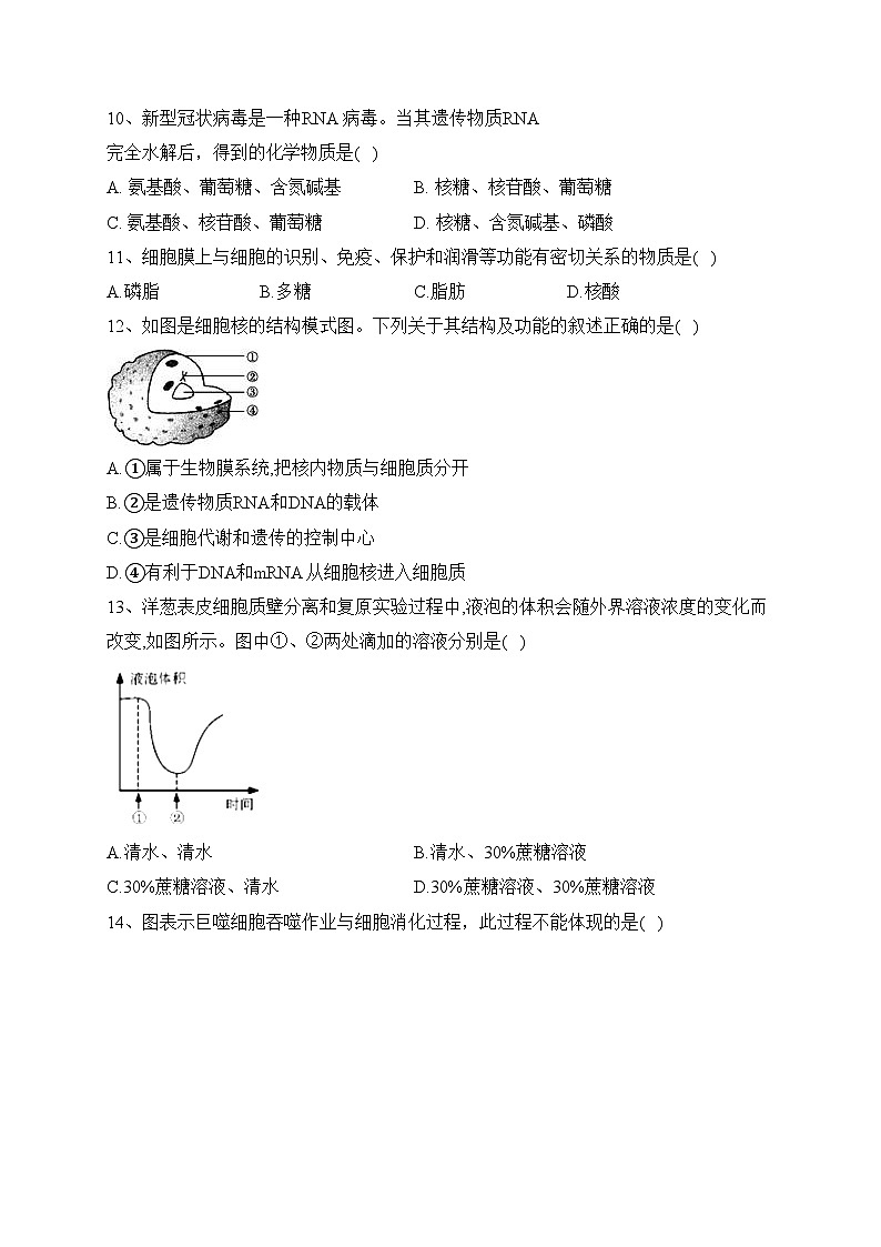 湖南省益阳市六校2022-2023学年高一上学期期末联考生物试卷(含答案)第3页