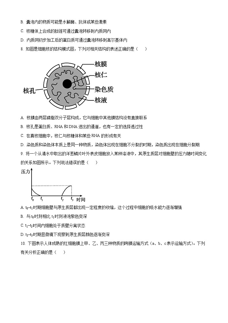 河南省驻马店市环际大联考“逐梦计划”2023-2024学年高一上学期12月阶段考试（三）生物（Word版附解析）03