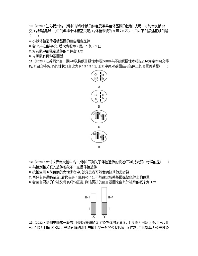 江苏专版2023_2024学年新教材高中生物第一章遗传的细胞基础测评卷苏教版必修2第3页