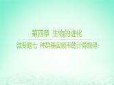 江苏专版2023_2024学年新教材高中生物第四章生物的进化微专题七种群基因频率的计算规律课件苏教版必修2