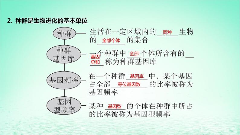 江苏专版2023_2024学年新教材高中生物第四章生物的进化第一节生物进化理论第二课时现代生物进化理论以及生物进化理论发展的意义课件苏教版必修2 (1)06