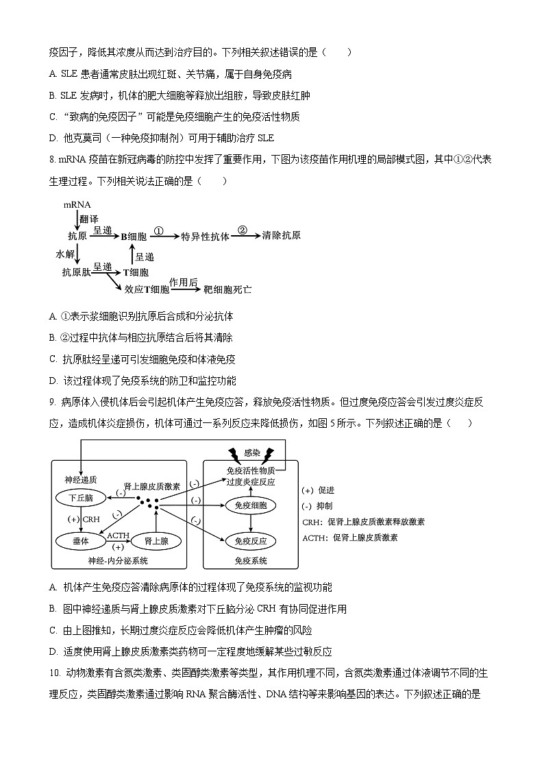 四川省广安市华蓥中学2023-2024学年高二上学期12月月考生物试题（Word版附答案）第3页
