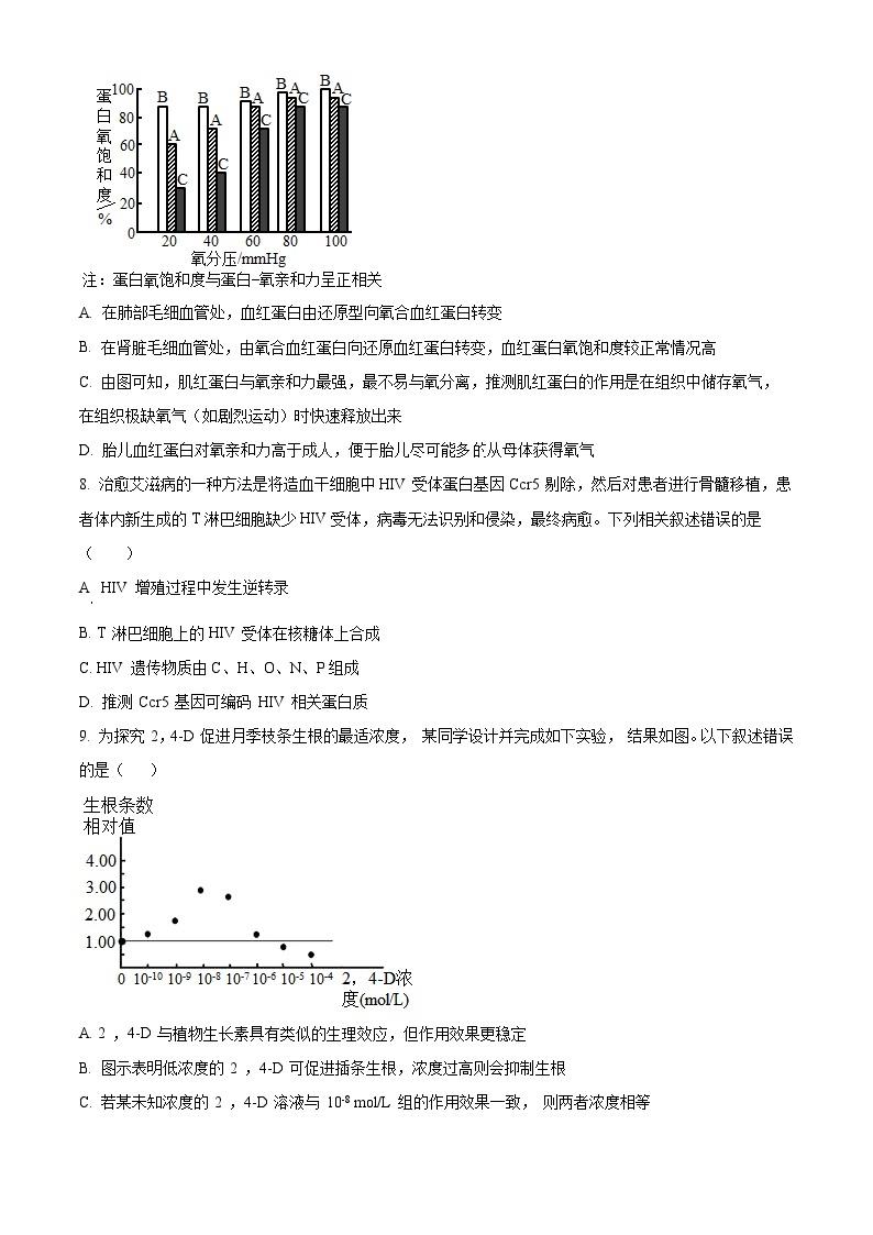 2024省大庆实验中学实验三部高三上学期阶段考试（二）生物含解析03