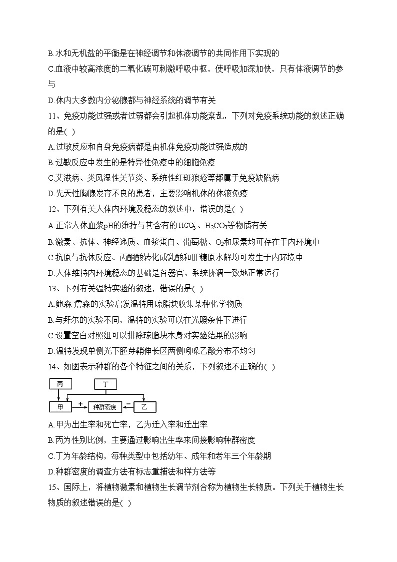 宜宾市叙州区第二中学校2023-2024学年高二上学期12月第三学月考试生物试卷(含答案)03