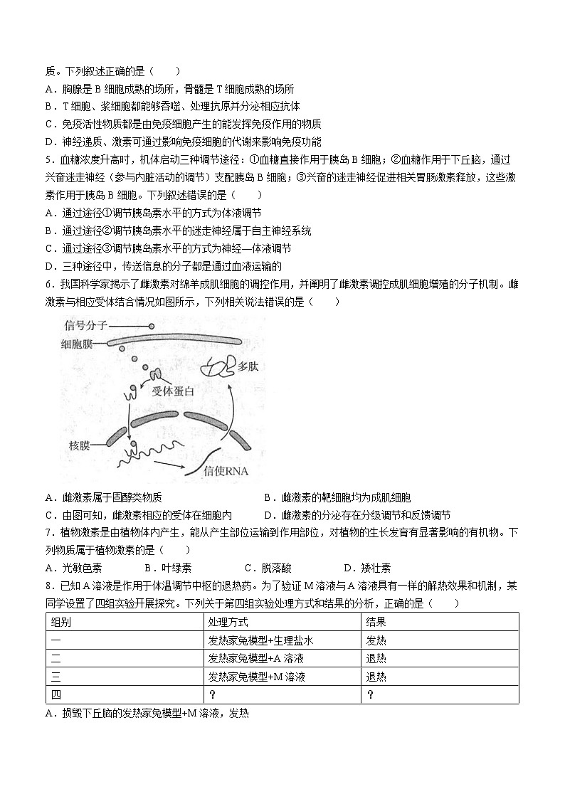 河北省邢台市部分重点高中2023-2024学年高二上学期1月期末生物试卷（Word版附答案）第2页
