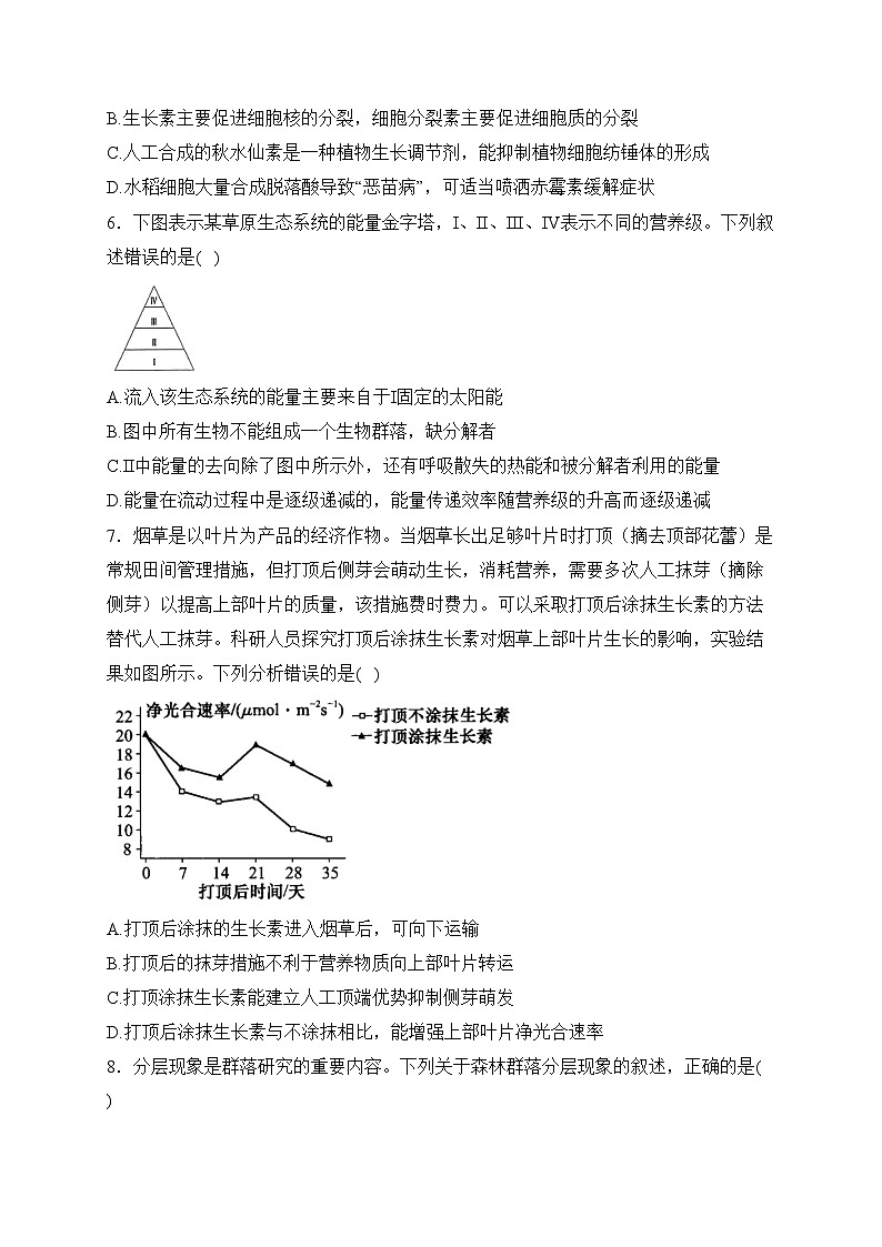 江苏省南通市海门中学2022-2023学年高二下学期学检测生物试卷(含答案)02