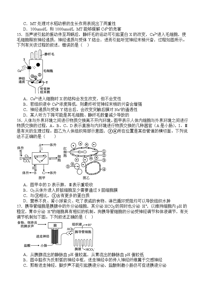 四川省宜宾市第四中学校2023-2024学年高二上学期1月期末生物试题03