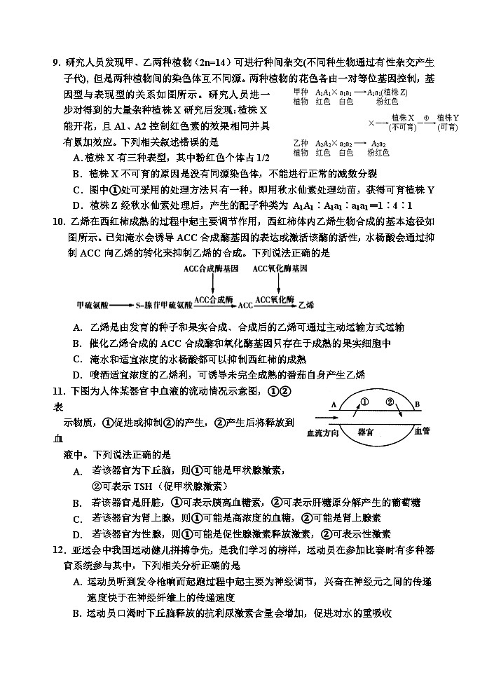 2024高三上学期第二次模拟考试生物含答案03