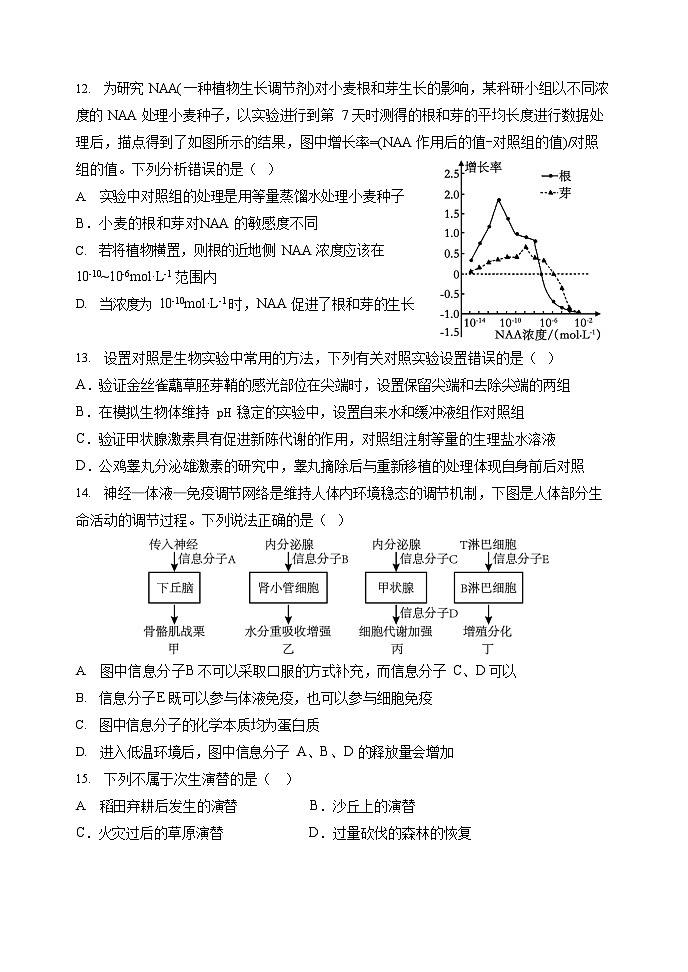 哈三中2023-2024学年度上学期高二学年期末考试生物试卷含答案第3页