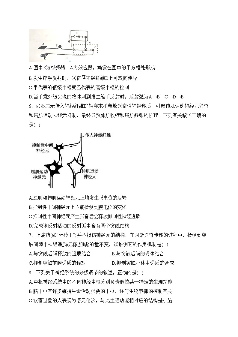 陕西省咸阳市礼泉县2022-2023学年高二上学期中期学科素养评价生物试卷(含答案)02