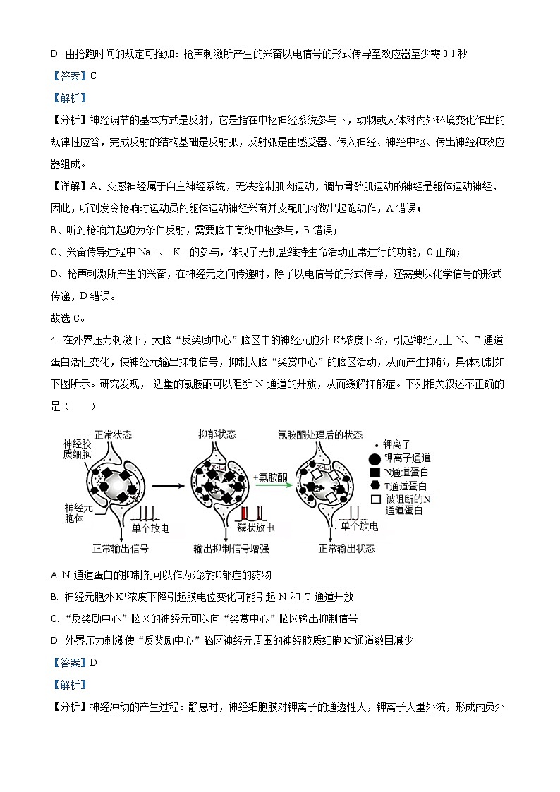 安徽省淮北市第一中学2023-2024学年高二上学期第三次月考生物试题（Word版附解析）03
