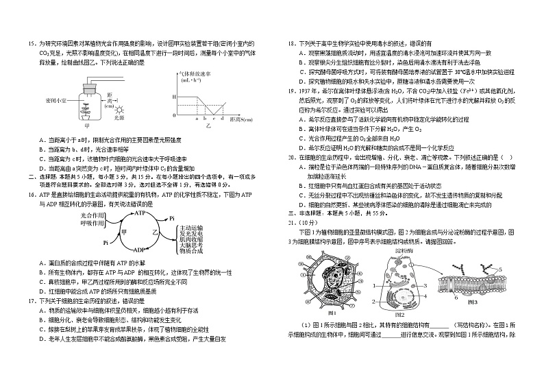 吉林省普通高中G6教考联盟2023-2024学年高一上学期1月期末生物试题（Word版附答案）第3页