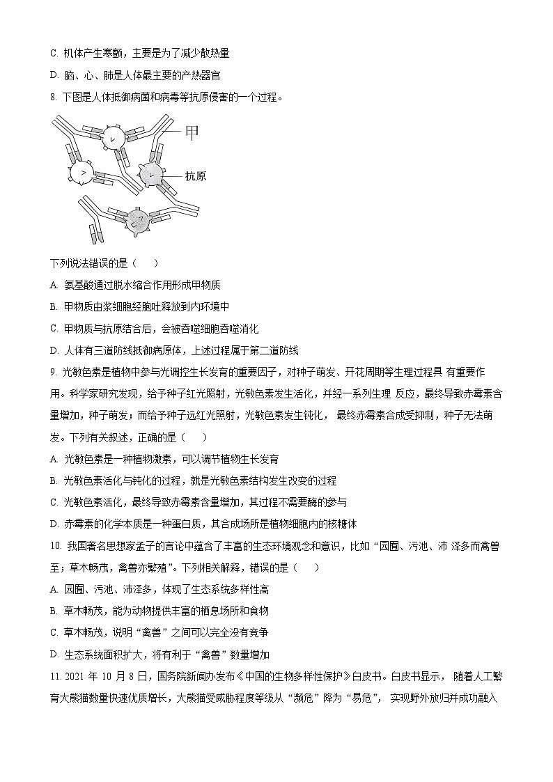 广西名校2024届高三上学期新高考仿真卷（一）+生物+Word版含解析03