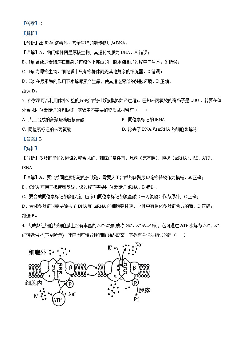 精品解析：广东省深圳市罗湖区2023-2024学年高三1月期末生物试题（解析版）第2页