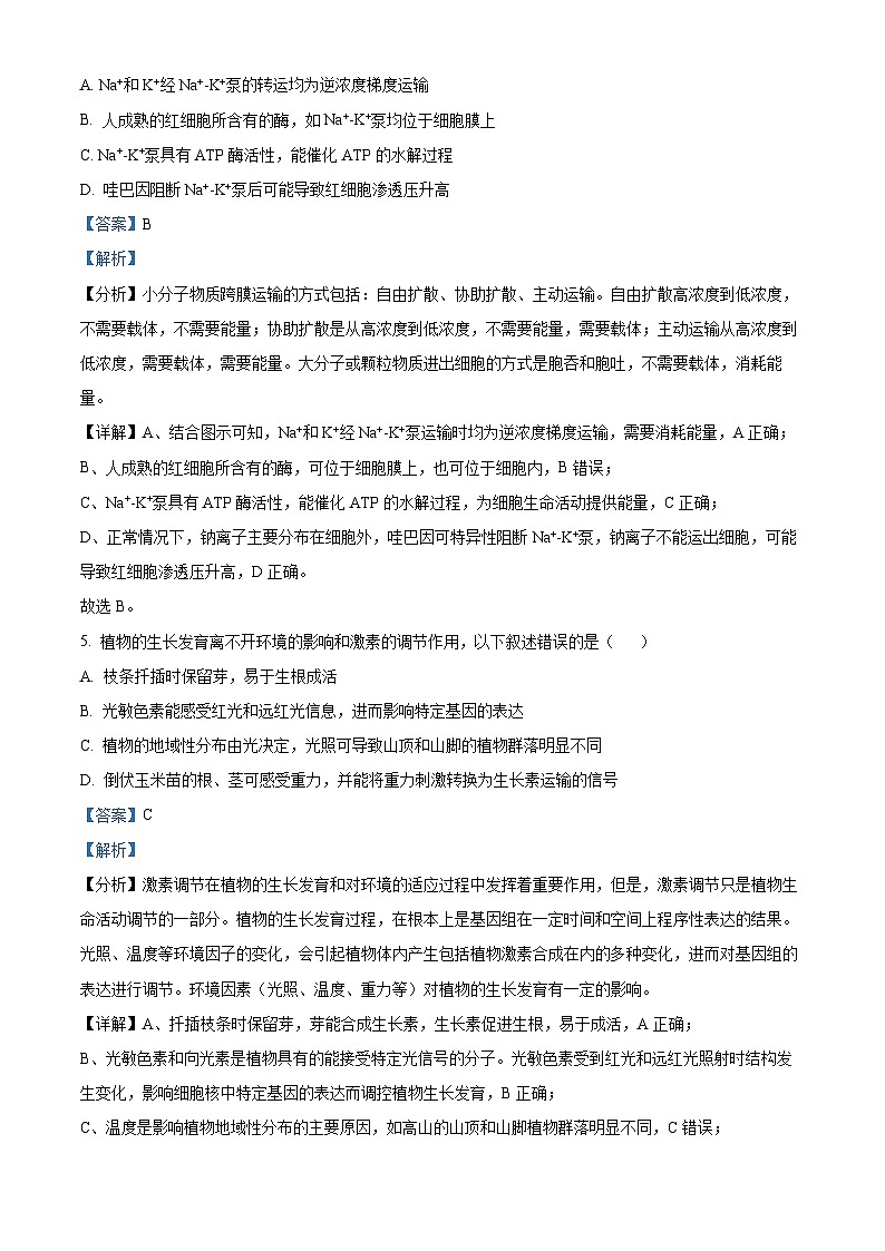 精品解析：广东省深圳市罗湖区2023-2024学年高三1月期末生物试题（解析版）第3页