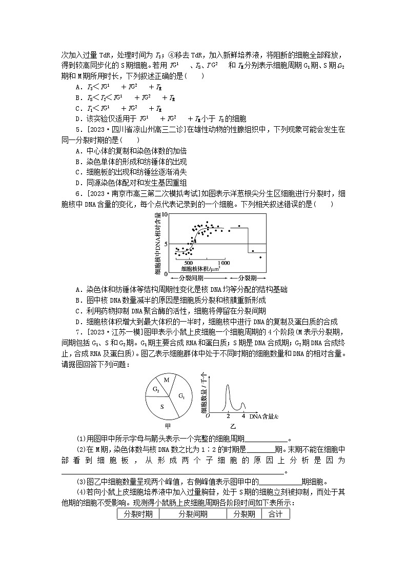 统考版2024高考生物二轮专题复习整合训练5细胞增殖和受精作用第2页