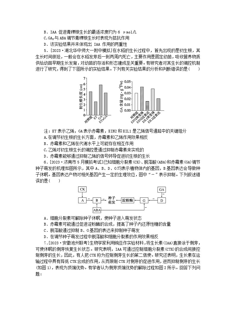 统考版2024高考生物二轮专题复习整合训练10植物生命活动的调节第2页