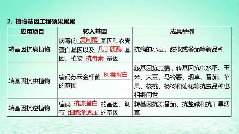 江苏专版2023_2024学年新教材高中生物第三章基因工程第二节基因工程的应用价值课件苏教版选择性必修306