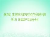 江苏专版2023_2024学年新教材高中生物第4章生物技术的安全性与伦理问题第1节转基因产品的安全性课件新人教版选择性必修3