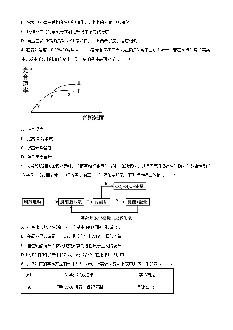青海省西宁市大通县2024届高三上学期期末考试（ 293C）生物02