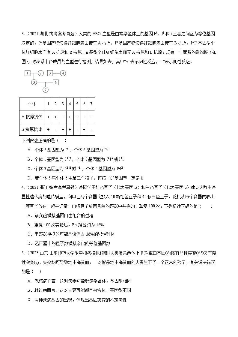 考点通关卷15 基因的分离定律（原卷版）第2页
