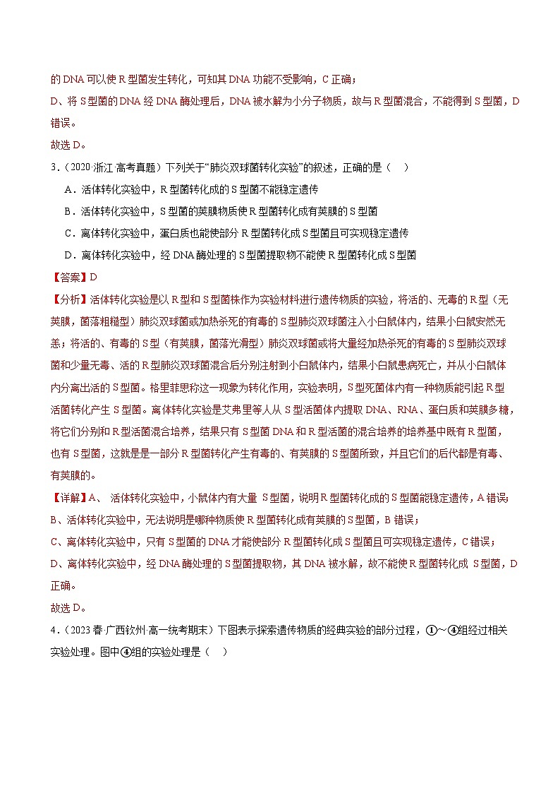 考点通关卷20 DNA是主要的遗传物质-备战2024年高考生物一轮复习精品高效导与练03