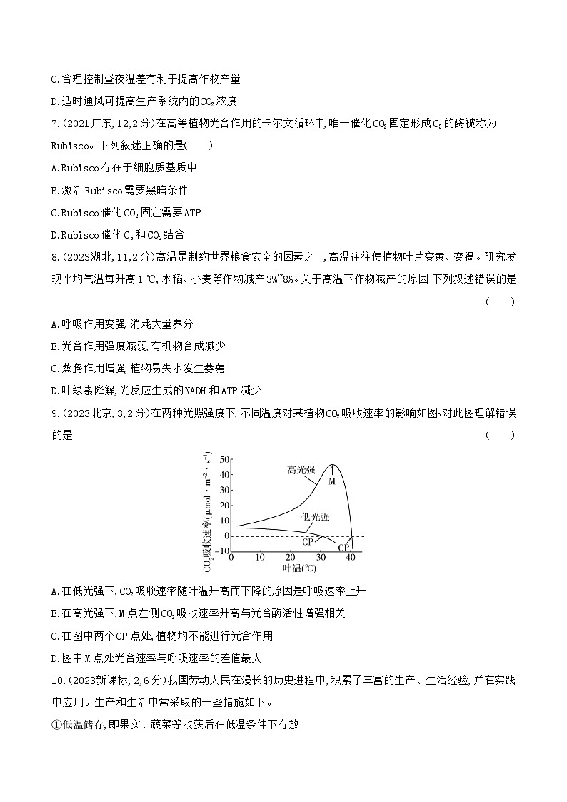 【寒假作业】人教版（2019）高中生物 高一寒假巩固专题训练 作业05 光合作用（原卷版）第3页