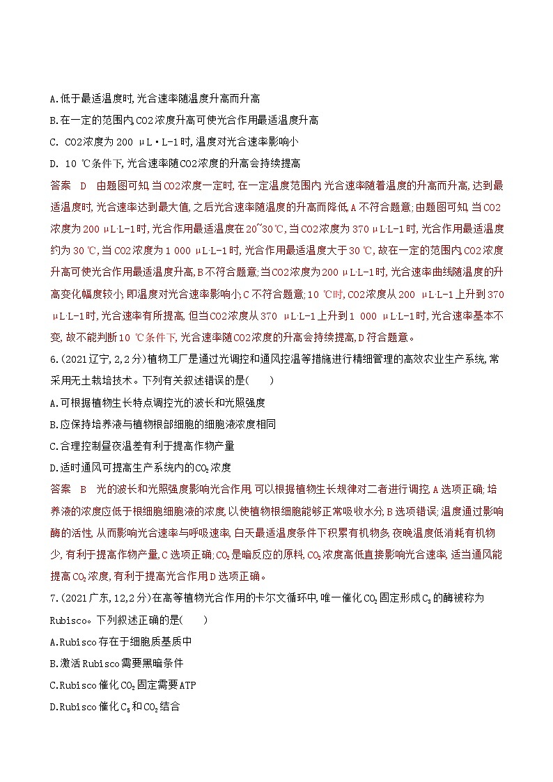 【寒假作业】人教版（2019）高中生物 高一寒假巩固专题训练 作业05 光合作用（解析版）第3页