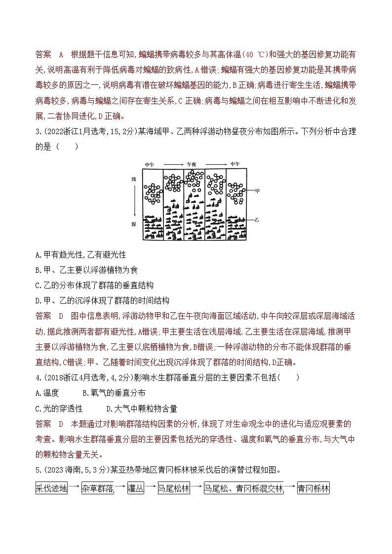 【寒假作业】人教版（2019）高中生物 高二寒假巩固提升训练 作业07 群落-练习.zip02