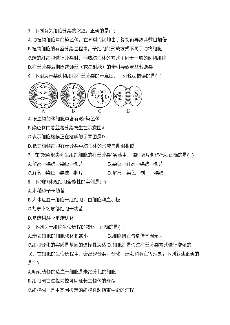新疆生产建设兵团第二师八一中学2022-2023学年高一下学期期中考试生物试卷(含答案)第2页