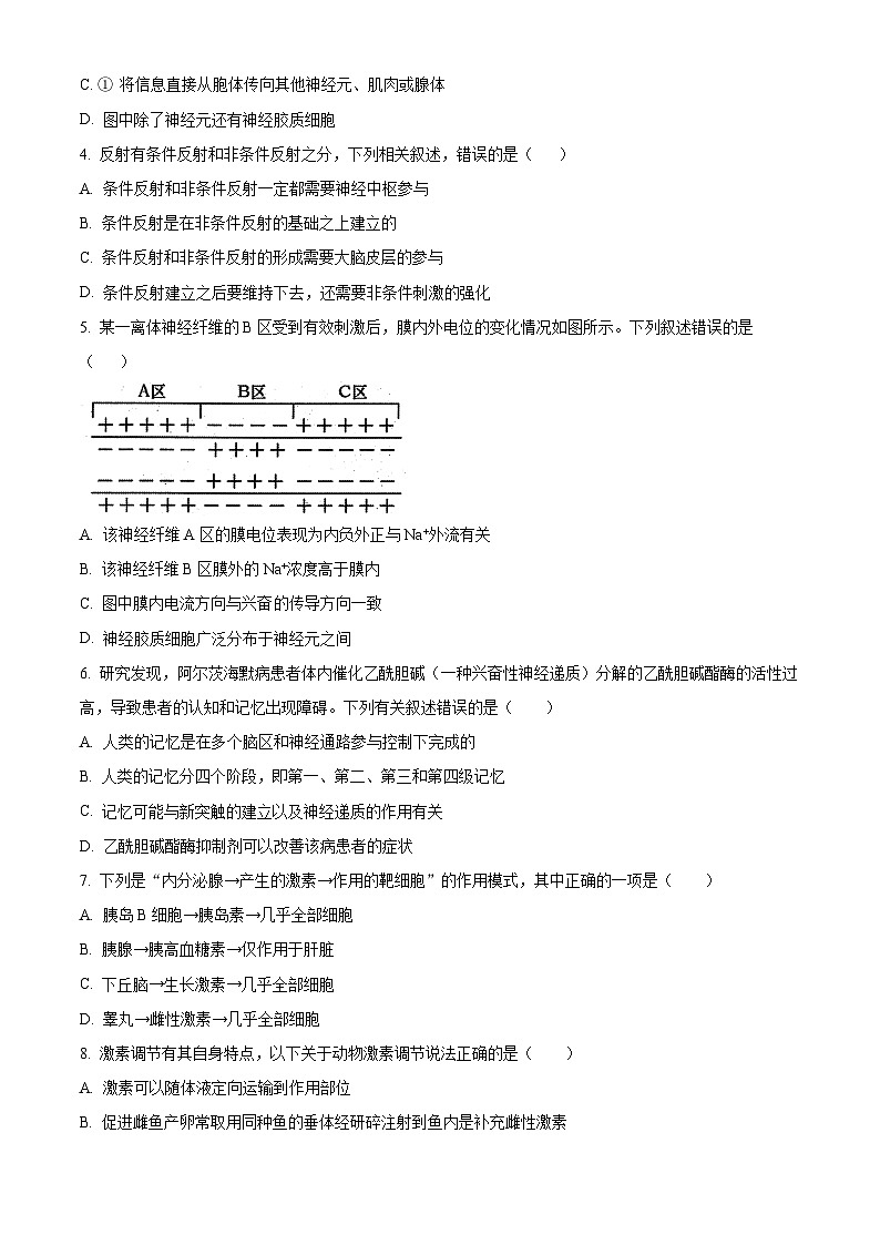 黑龙江省实验中学2023-2024学年高二上学期期末生物试题（Word版附解析）第2页