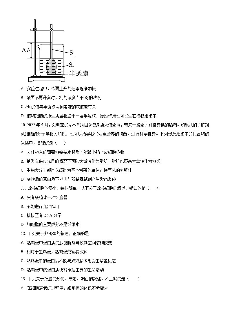 内蒙古自治区赤峰市红山区2023-2024学年高一上学期期末生物试题（Word版附解析）03
